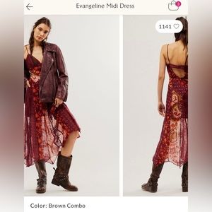 Maxi Dress in Brown combo